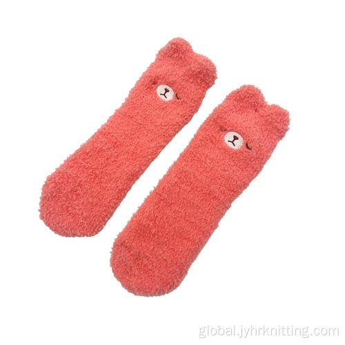 China Kids Cartoon Cozy Warm Fluffy Embroidery Socks Manufactory